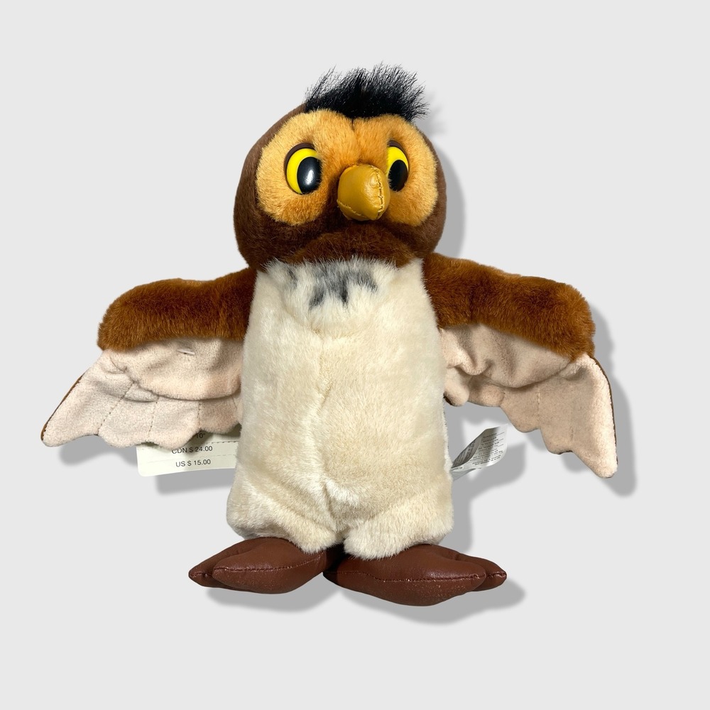 Disney Store Owl Plush Toy Unisex 10in Brown Vintage Cottagecore Collector